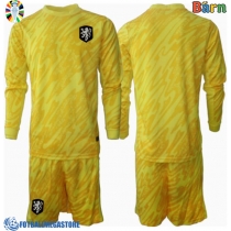 Fotballdrakt Barn Nederland Keeper Bortedraktsett EM 2024 Langermet (+ Korte bukser)